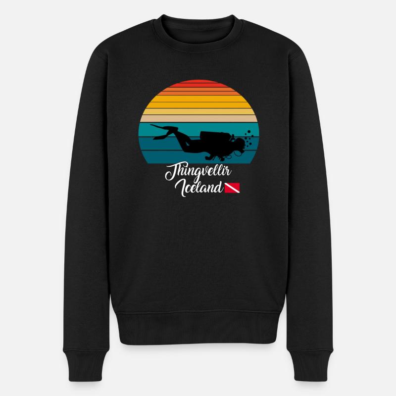 Thingvellir Iceland Diving - Männer Premium Bio Pullover - Schwarz