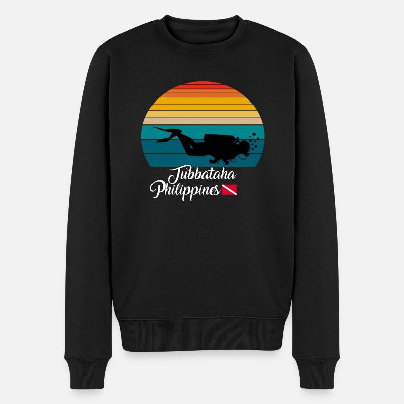Tubbataha Philippines Diving - Männer Premium Bio Pullover - Schwarz