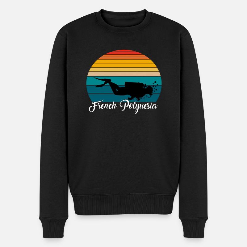 French Polynesia Scuba Diving Gift - Männer Premium Bio Pullover - Schwarz