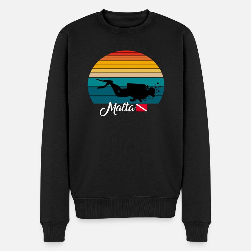Malta Scuba Diving Gift - Männer Premium Bio Pullover - Schwarz