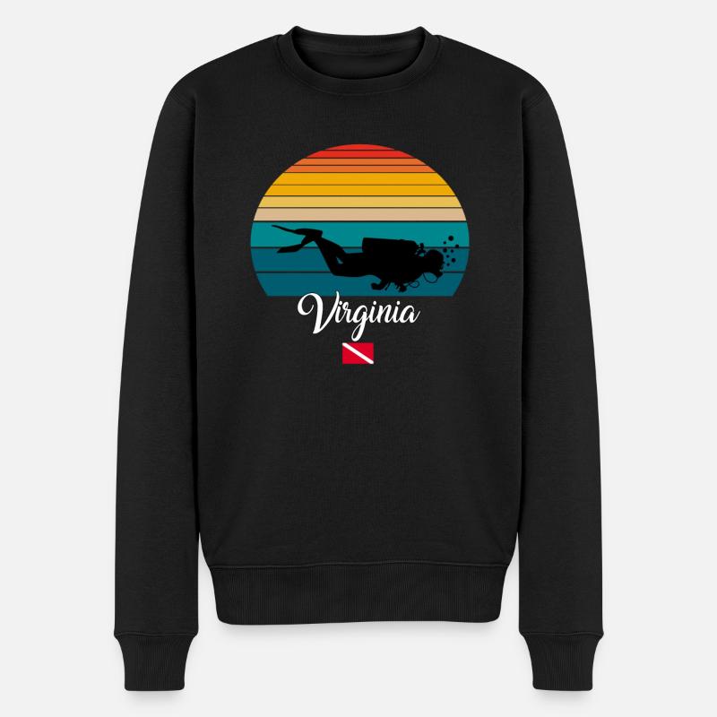 Virginia Scuba Diving Gift - Männer Premium Bio Pullover - Schwarz