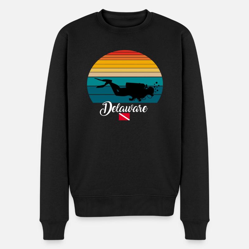 Delaware Scuba Diving Gift - Männer Premium Bio Pullover - Schwarz