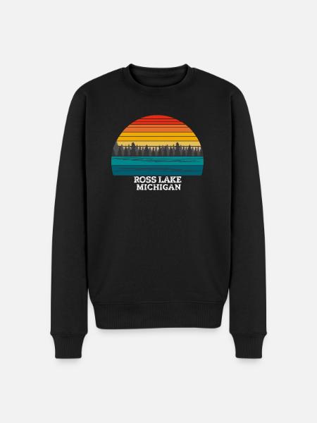 Ross Lake Michigan - Men's Premium Organic Jumper - black