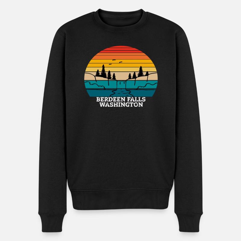 Berdeen Falls Washington - Männer Premium Bio Pullover - Schwarz