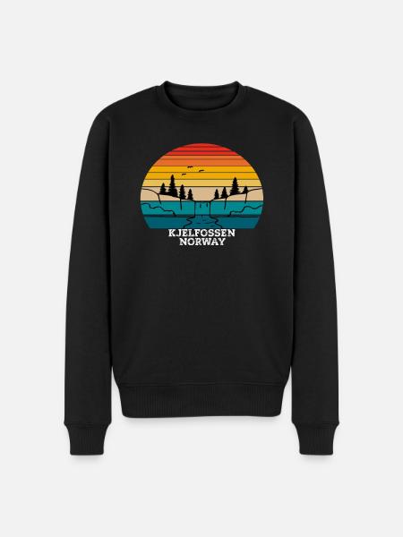 Kjelfossen Norway - Männer Premium Bio Pullover - Schwarz