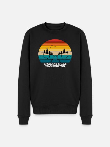 Spokane Falls Washington - Männer Premium Bio Pullover - Schwarz
