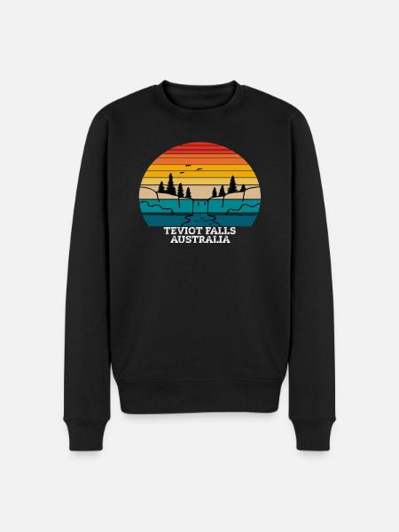 Teviot Falls Australia - Männer Premium Bio Pullover - Schwarz