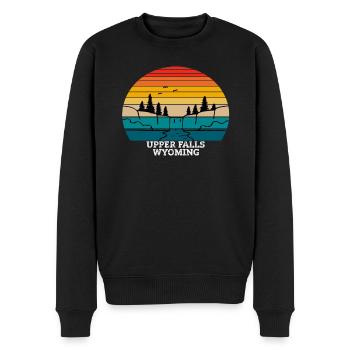 Upper Falls Wyoming - Männer Premium Bio Pullover - Schwarz - Vorne - Nico (187cm)