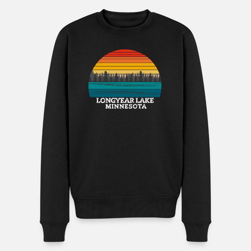 Lac Longyear Minnesota - Pull Premium bio Homme - noir