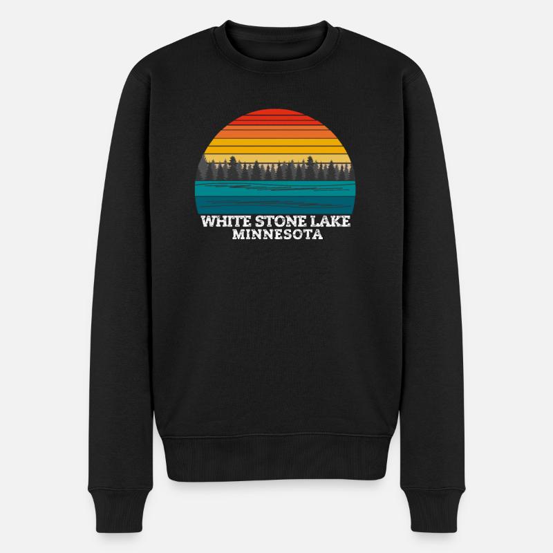 Lac White Stone Minnesota - Pull Premium bio Homme - noir