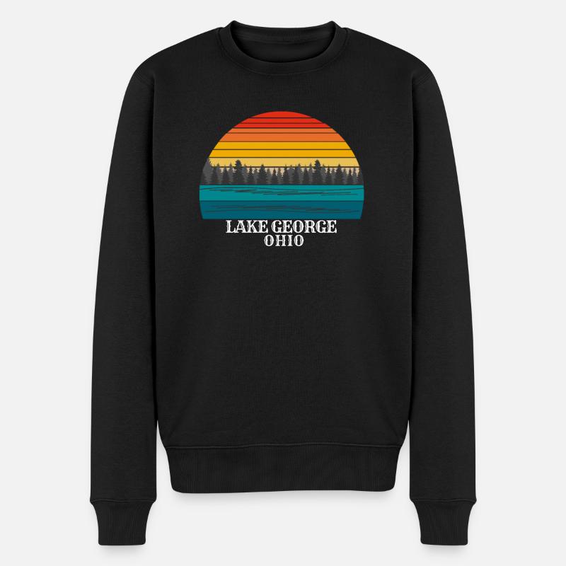Lake George Ohio - Männer Premium Bio Pullover - Schwarz