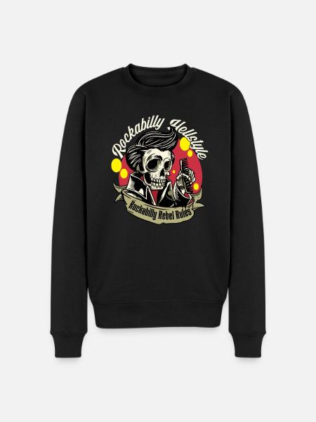 Rockabilly Rebel Rules Rockabilly Hellstyle - Men's Premium Organic Jumper - black