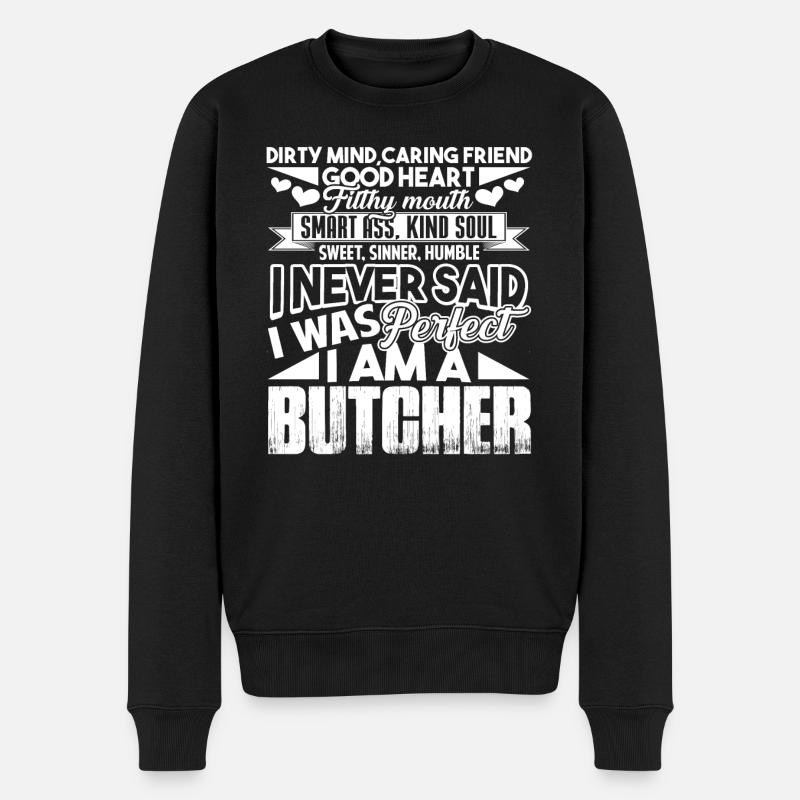 Boucher je suis un boucher - Pull Premium bio Homme - noir