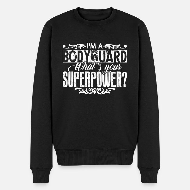Leibwächter 'ma Leibwächter - Männer Premium Bio Pullover - Schwarz