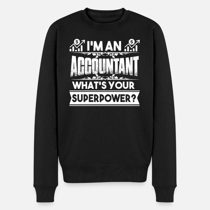 Comptable Comptable Superpower - Pull Premium bio Homme - noir