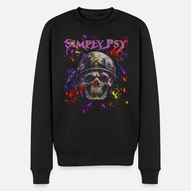 Simply Psy - Männer Premium Bio Pullover - Schwarz