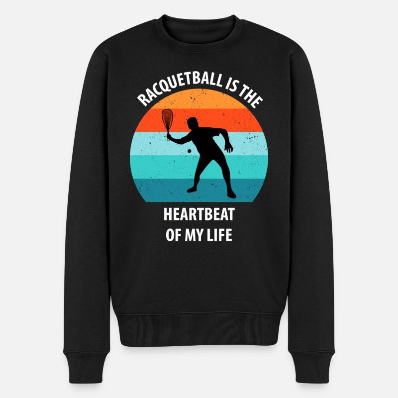 Racqueetball - Männer Premium Bio Pullover - Schwarz