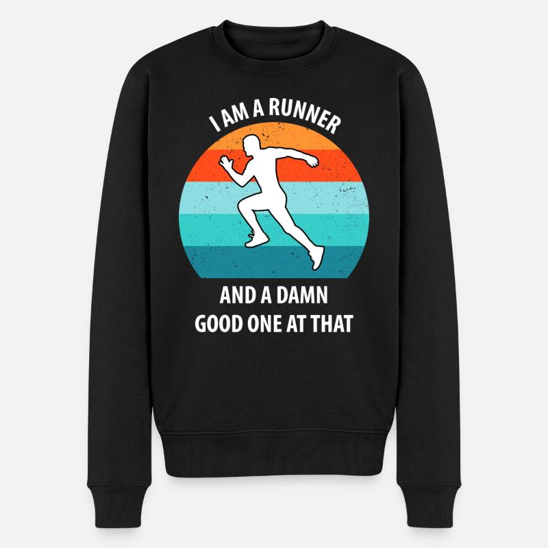 Joggen - Männer Premium Bio Pullover - Schwarz