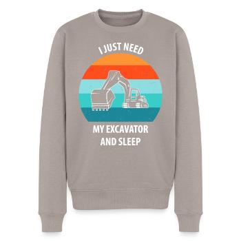 Excavatrice Excavatrice Conducteur Excavatrice Camion - Pull Premium bio Homme - taupe - Devant - Nico (187cm)