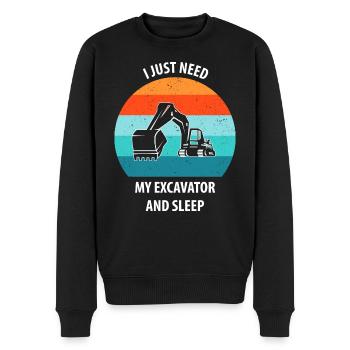 Excavatrice Excavatrice Conducteur Excavatrice Camion - Pull Premium bio Homme - noir - Devant - Nico (187cm)