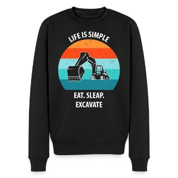 Excavatrice Excavatrice Conducteur Excavatrice Camion - Pull Premium bio Homme - noir - Devant - Nico (187cm)