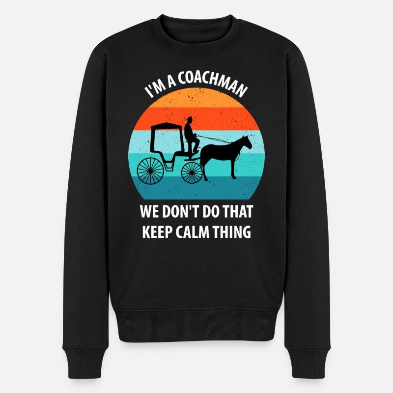 Calèche de cocher Calèche tirée par des chevaux Calèche - Pull Premium bio Homme - noir