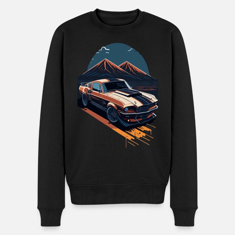Muscle Car Power - Männer Premium Bio Pullover - Schwarz