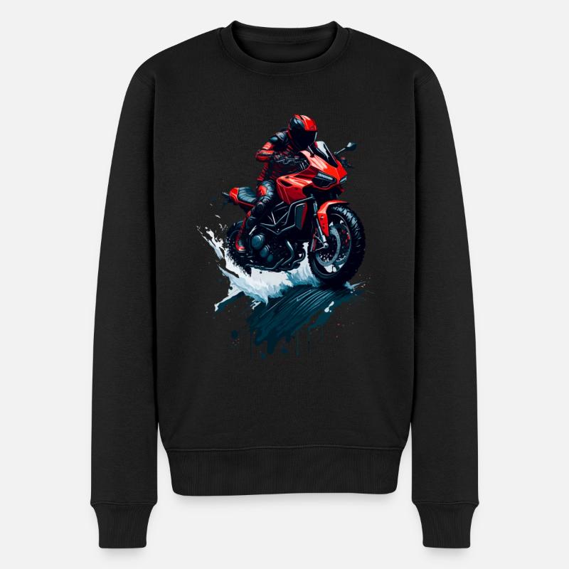 Sportmotorrad - Männer Premium Bio Pullover - Schwarz