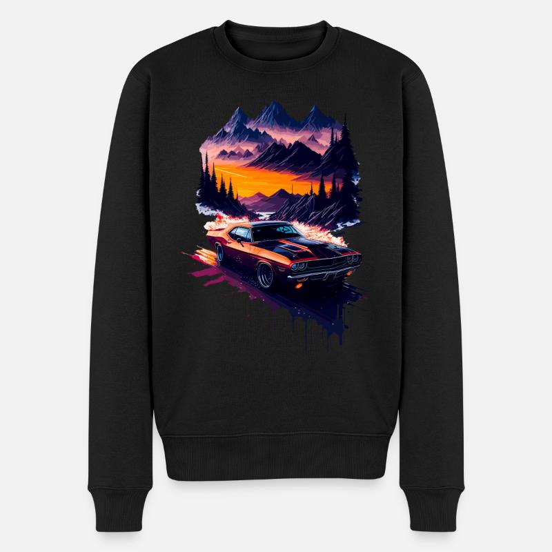 Klassischer Sportwagen - Männer Premium Bio Pullover - Schwarz