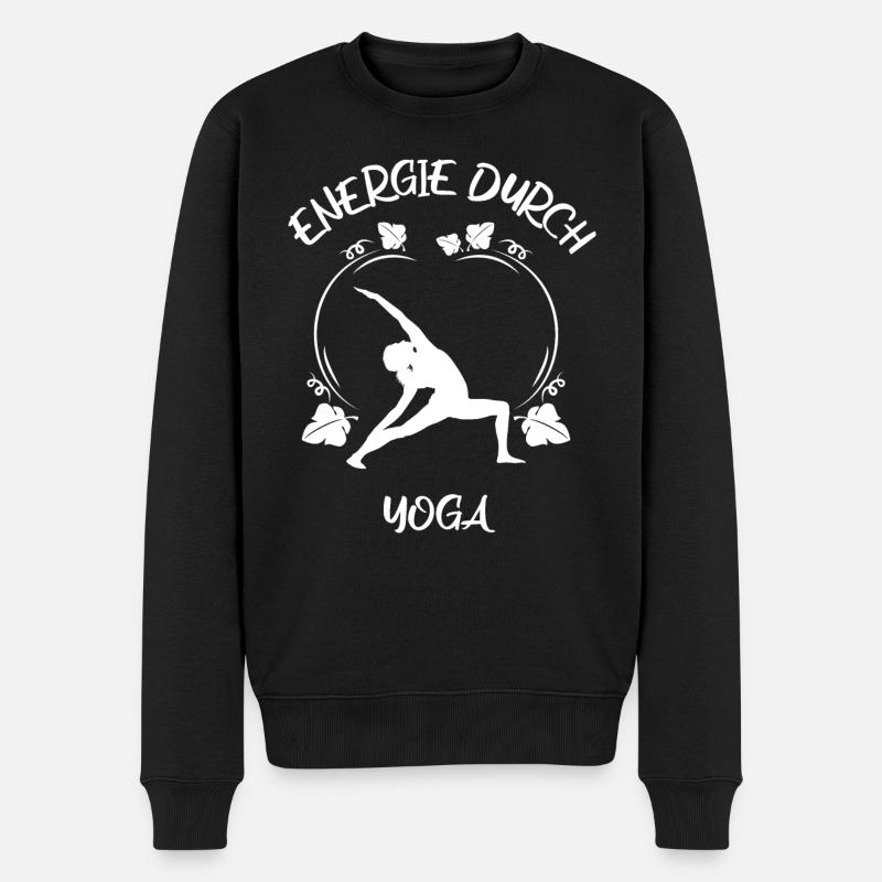 Yoga - Männer Premium Bio Pullover - Schwarz