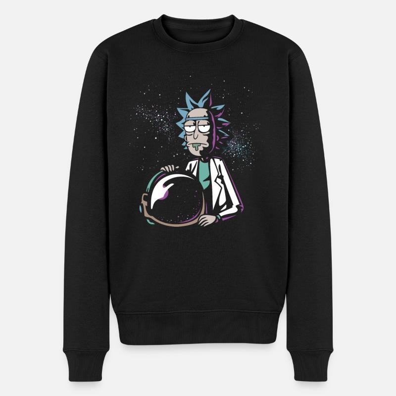 Rick and Morty Rick mit Astronautenhelm - Männer Premium Bio Pullover - Schwarz