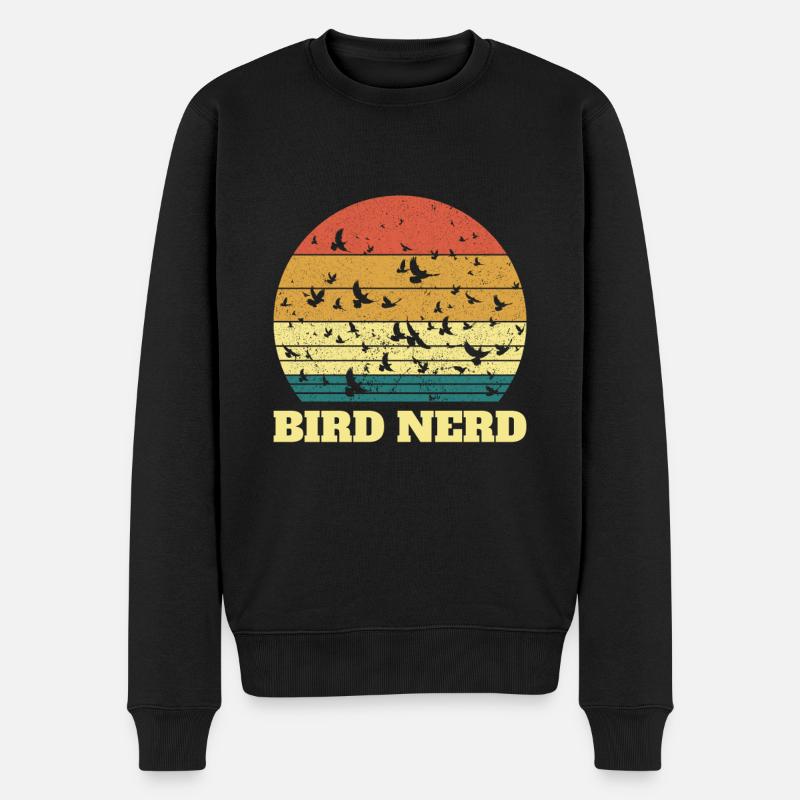 Bird Nerd Vogel Beobachtung Ornithologie - Männer Premium Bio Pullover - Schwarz