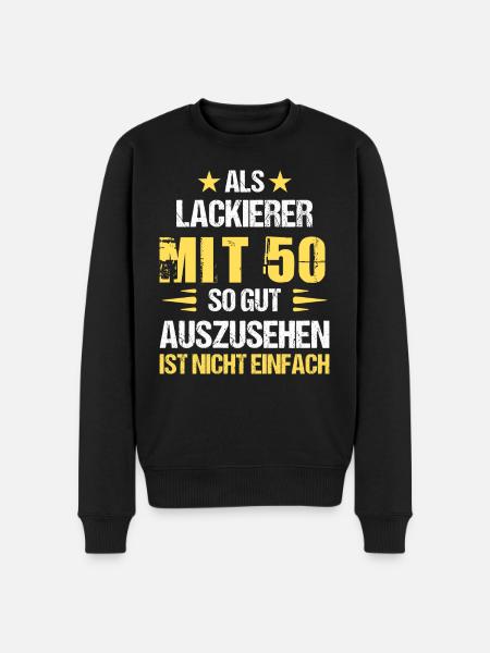 With 50 good-looking painter - Men's Premium Organic Jumper - black