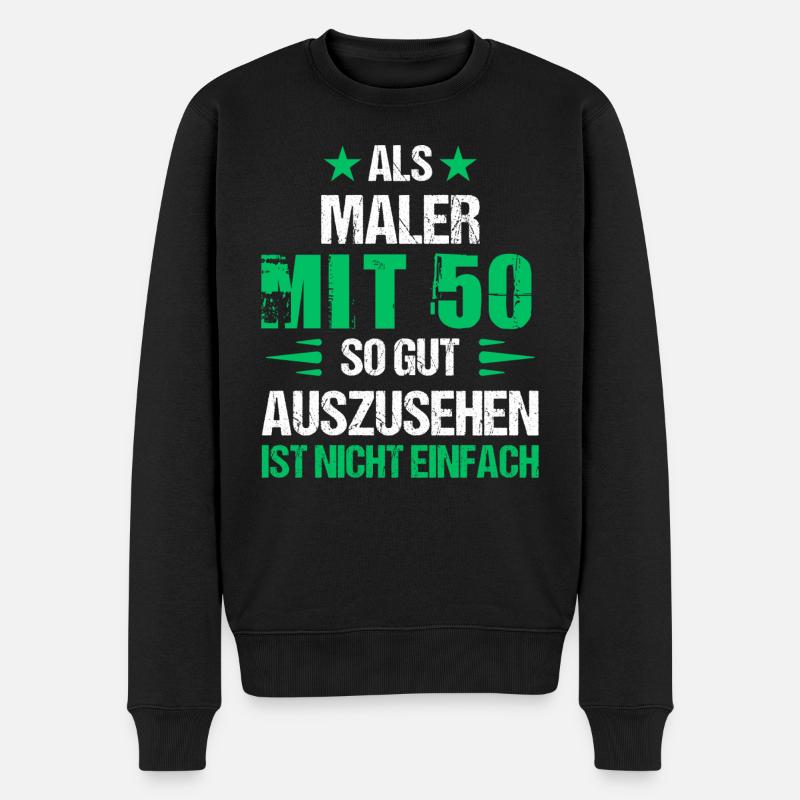 At 50, good-looking painter - Men's Premium Organic Jumper - black