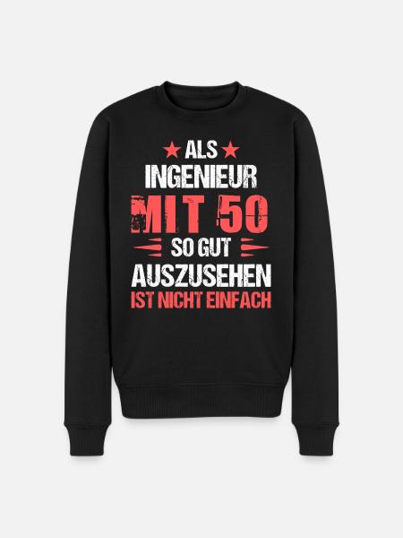 At 50 handsome engineer - Men's Premium Organic Jumper - black