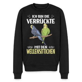 Wellensittich - Männer Premium Bio Pullover - Schwarz - Vorne - Nico (187cm)