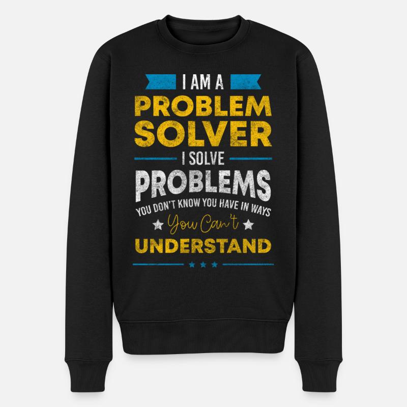 Problems Solution Positive - Men's Premium Organic Jumper - black