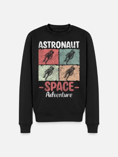 Astronaut Spaceship Star Cosmos - Men's Premium Organic Jumper - black