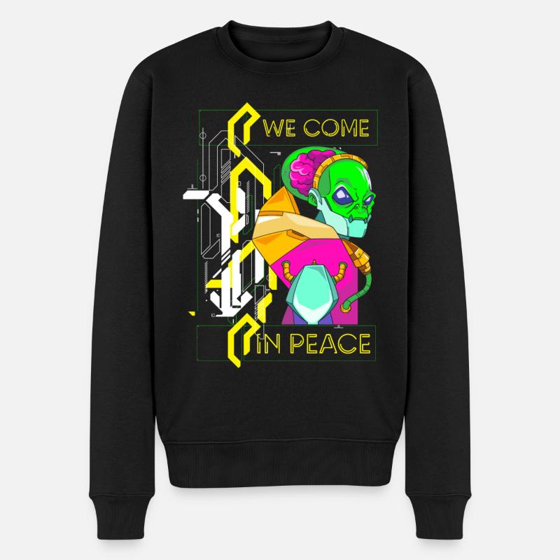 Future Retro Synthwave Scifi - Men's Premium Organic Jumper - black
