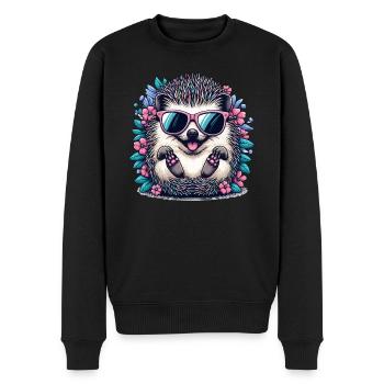 Hérisson coloré - Pull Premium bio Homme - noir - Devant - Nico (187cm)