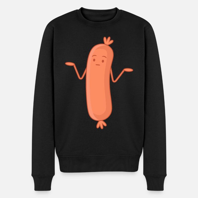 drôle de saucisses Bockwurst Shrug La saucisse n’a pas d’importance - Pull Premium bio Homme - noir