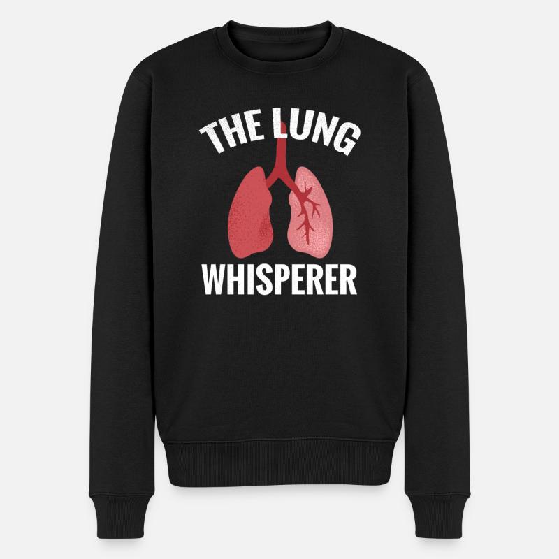 Atemtherapeut Geschenkidee | Atemtherapie Lungen - Männer Premium Bio Pullover - Schwarz