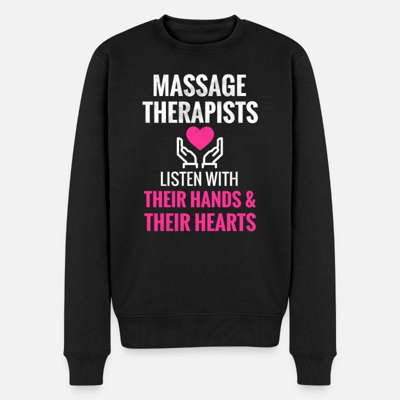 Masseuse Idée cadeau Massage thérapeute massage - Pull Premium bio Homme - noir