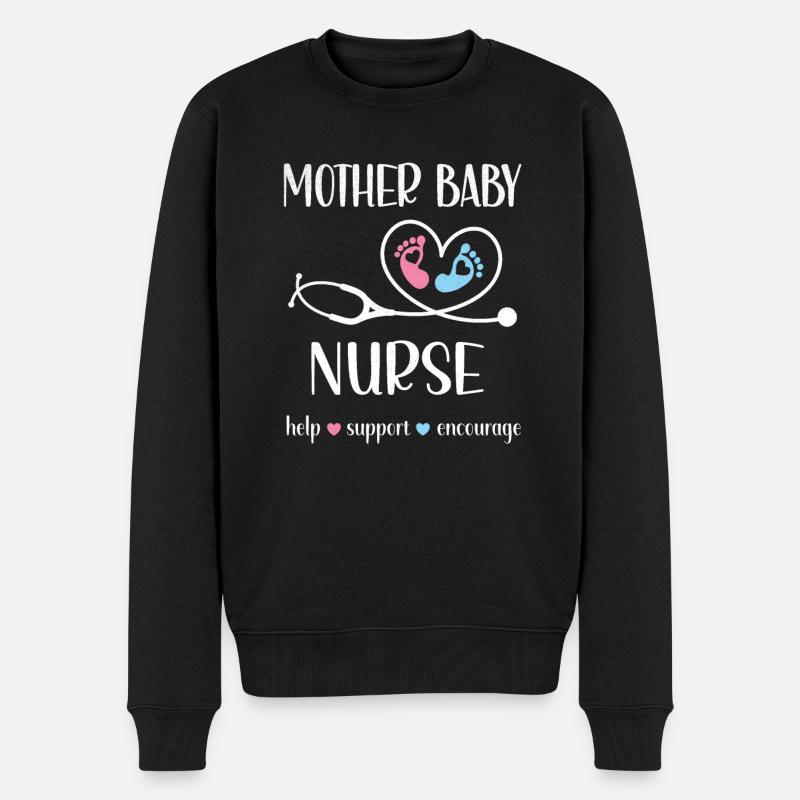 Mutter-Kind Krankenschwester Postportale Hebamme - Männer Premium Bio Pullover - Schwarz