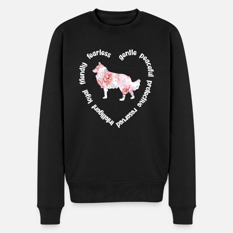 Longcollie Rough Collie Amant Collie Mama - Pull Premium bio Homme - noir
