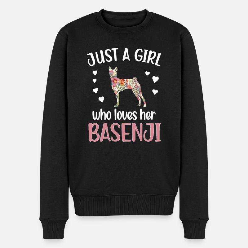 Basenji Mädchen Basenji Liebhaberin Basenji Mama - Männer Premium Bio Pullover - Schwarz