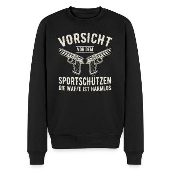 Schützenfest Schießen Schießsport Sportschütze - Männer Premium Bio Pullover - Schwarz - Vorne - Nico (187cm)
