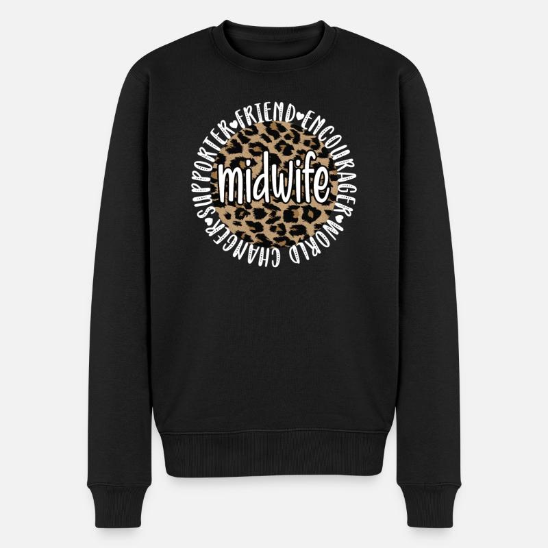 Hebammengeschenk Geburtshelferin Hebamme - Männer Premium Bio Pullover - Schwarz