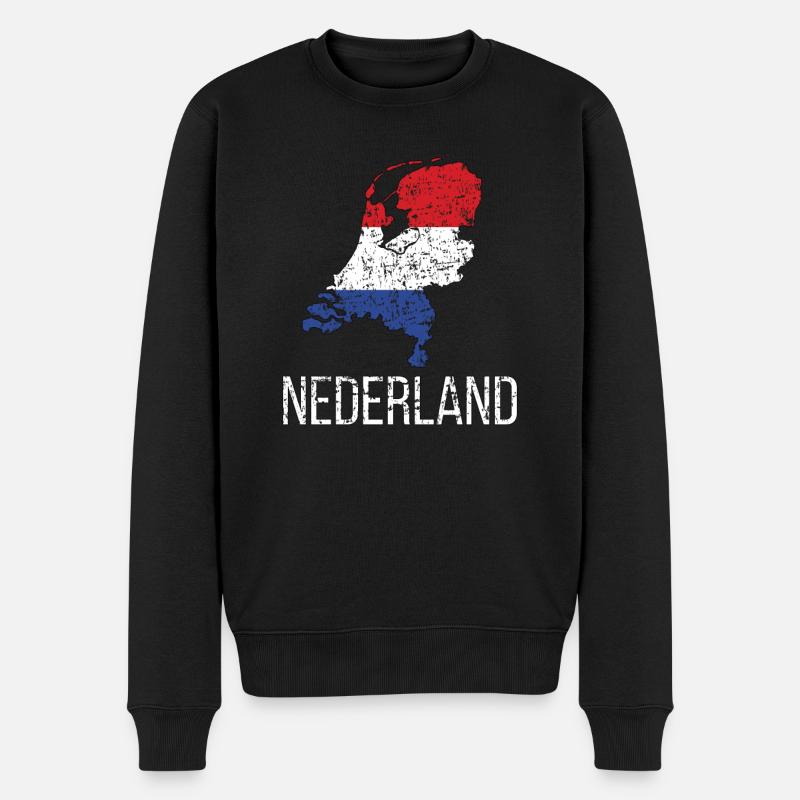 Niederländer Niederlande Niederländische Wurzeln - Männer Premium Bio Pullover - Schwarz