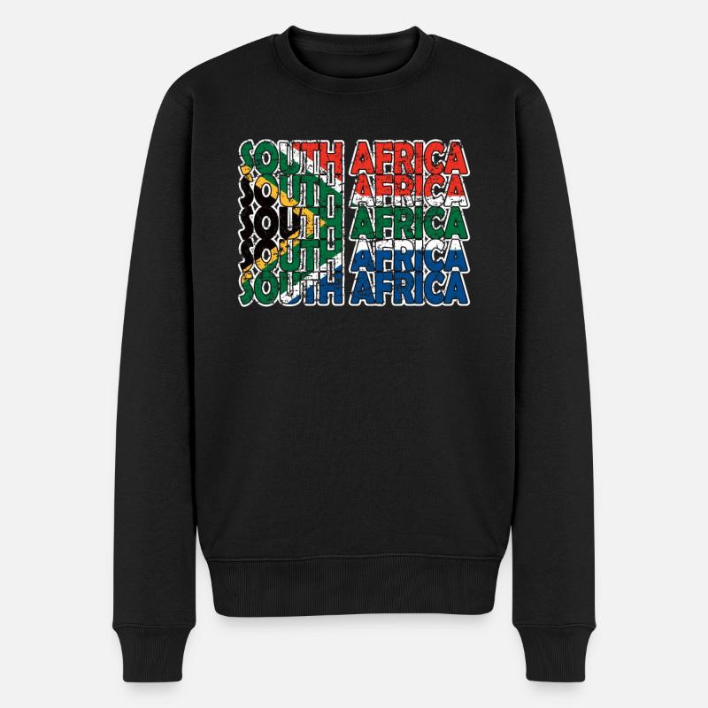 Südafrika Flagge Südafrikaner Südafrika Wurzeln - Männer Premium Bio Pullover - Schwarz